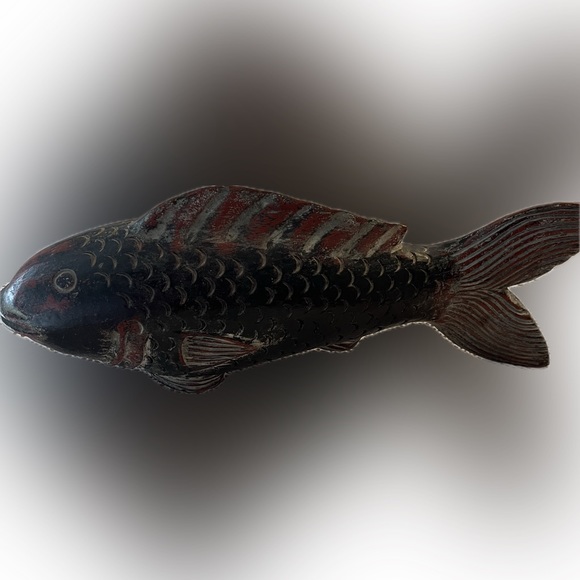 Antique Japanese carved wood carp - Picture 2 of 6